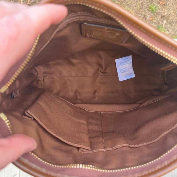 COACH NWOT, Signature Khaki Leather Crossbody Bag, Larger Size! - Picture 10 of 11